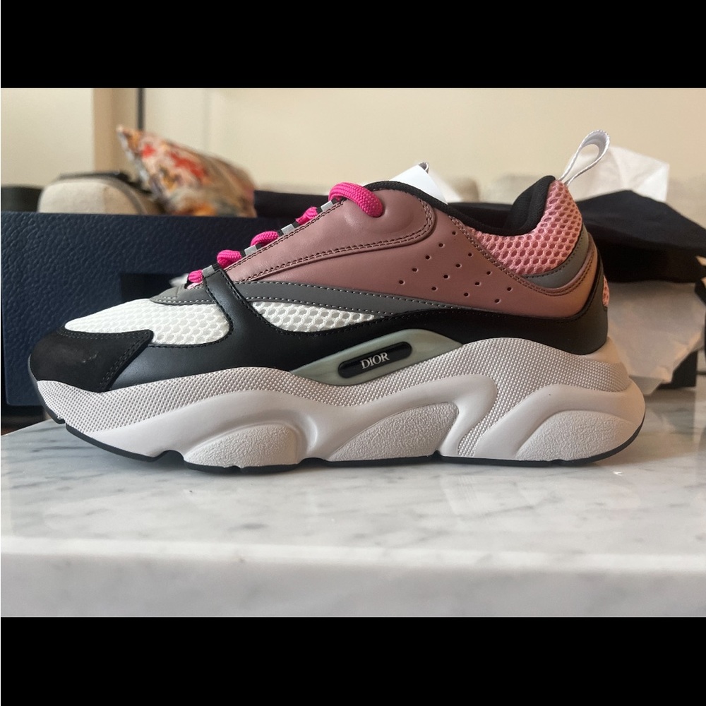 NWT Dior- Men’s B22 Pink & White Mesh w pink and white calfskin sneakers- 39 - Picture 5 of 6